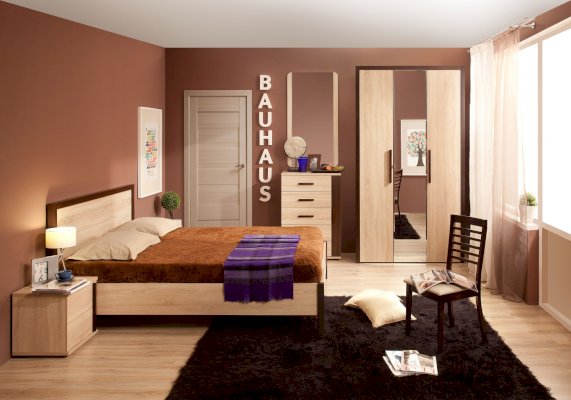 Модульная спальня Bauhaus в цвете Дуб Сонома/Орех шоколадный (Глазов)